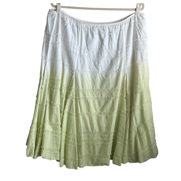 Ruby Rd Maxi Skirt Women 24W Yellow Gradient Tier‎ Boho Chic Cowgirl Western Y2K - Picture 3 of 12